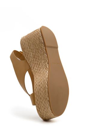 Sandalo con zeppa in pelle ocra PALOMA BARCELO | 302301OCHRE